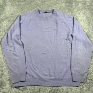 Raffi Mens 100% Pure Cashmere Crewneck Sweater Lavender Purple XL Raglan Sleeve